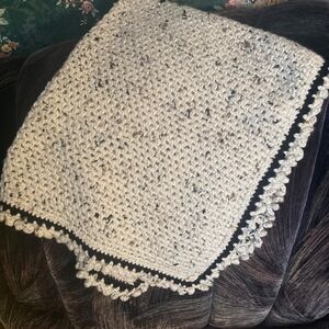 New! Handcrafted Cream Crochet Baby  Blankets
